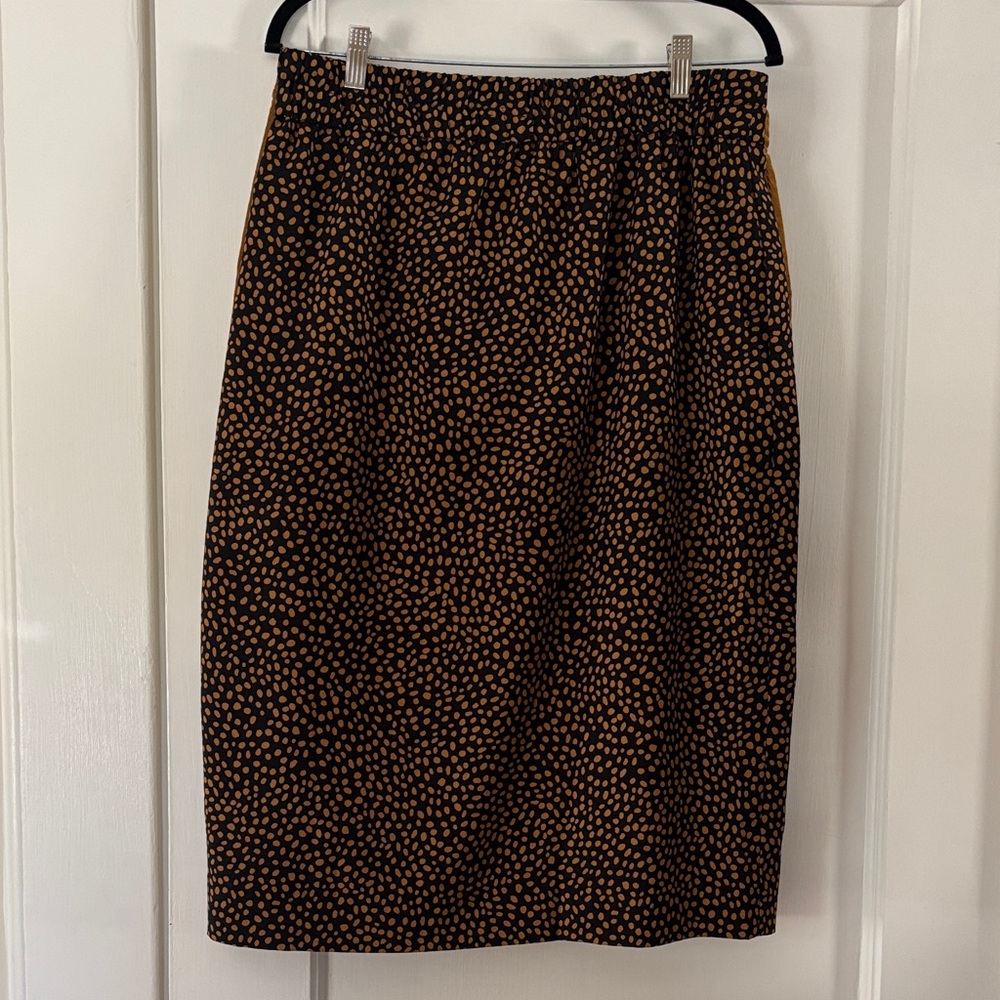 Elegant Brown Polka Dot Skirt